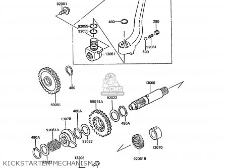 KICKSTARTER MECHANISM - KX125-F1 1988 EUROPE UK AL