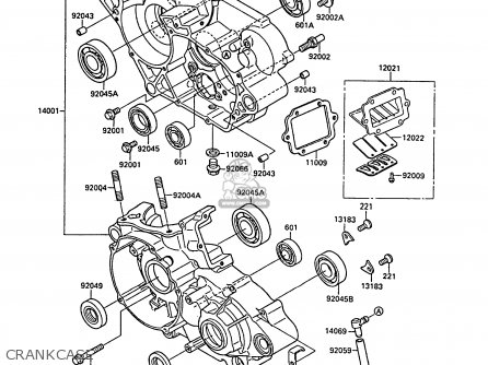 CRANKCASE - KX125-F1 1988 EUROPE UK AL