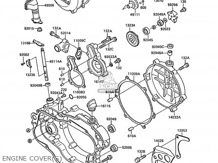 ENGINE COVER(S) - KX125-F1 1988 EUROPE UK AL