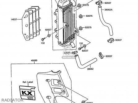 RADIATOR - KX125-F1 1988 EUROPE UK AL