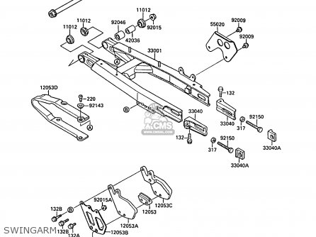 SWINGARM - KX125-F1 1988 EUROPE UK AL