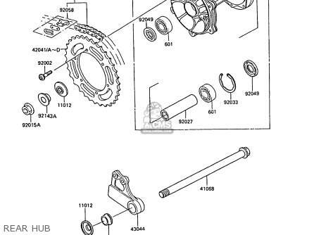 REAR HUB - KX125-F1 1988 EUROPE UK AL