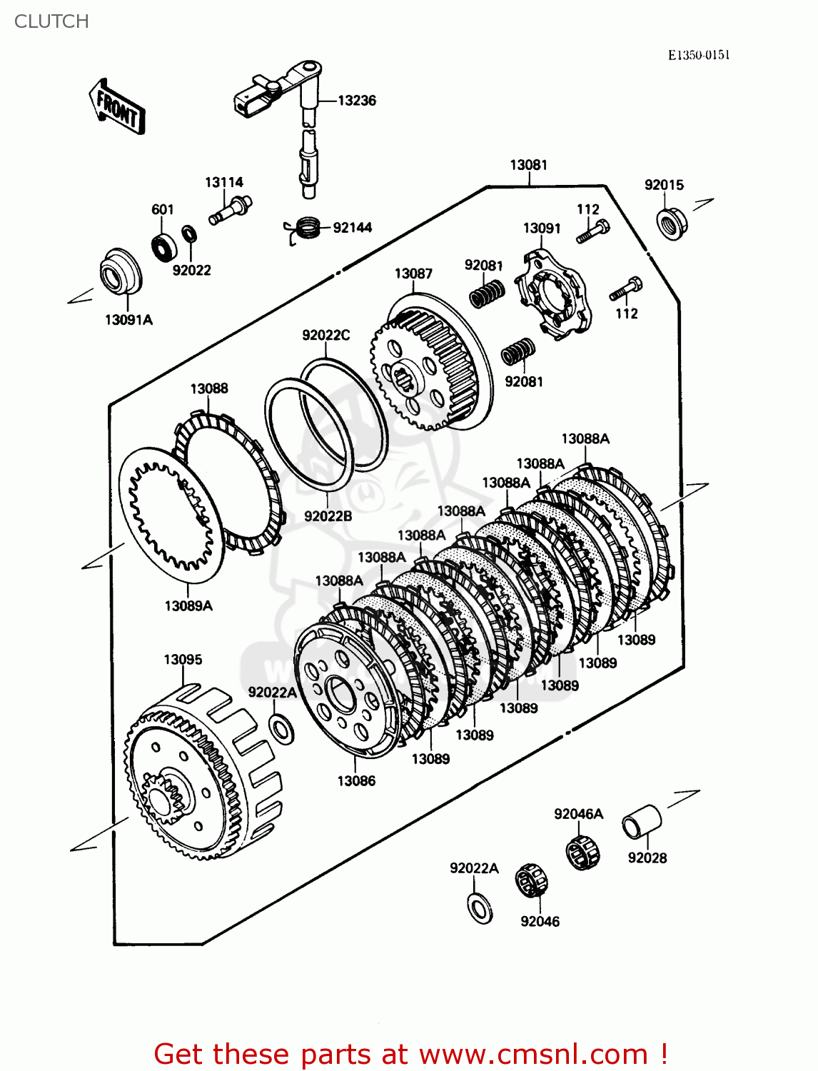 CLUTCH KX125-F1 1988 USA CANADA