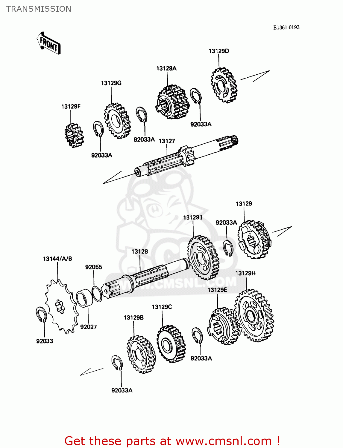 TRANSMISSION KX125-F1 1988 USA CANADA