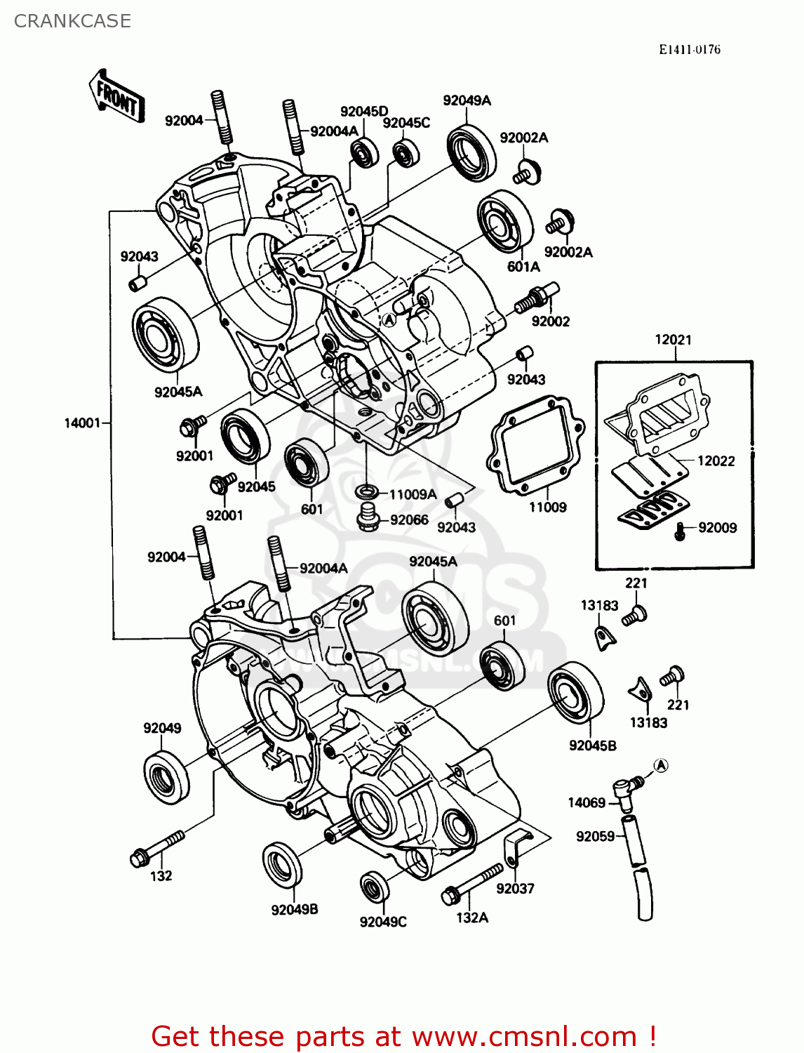 CRANKCASE KX125-F1 1988 USA CANADA