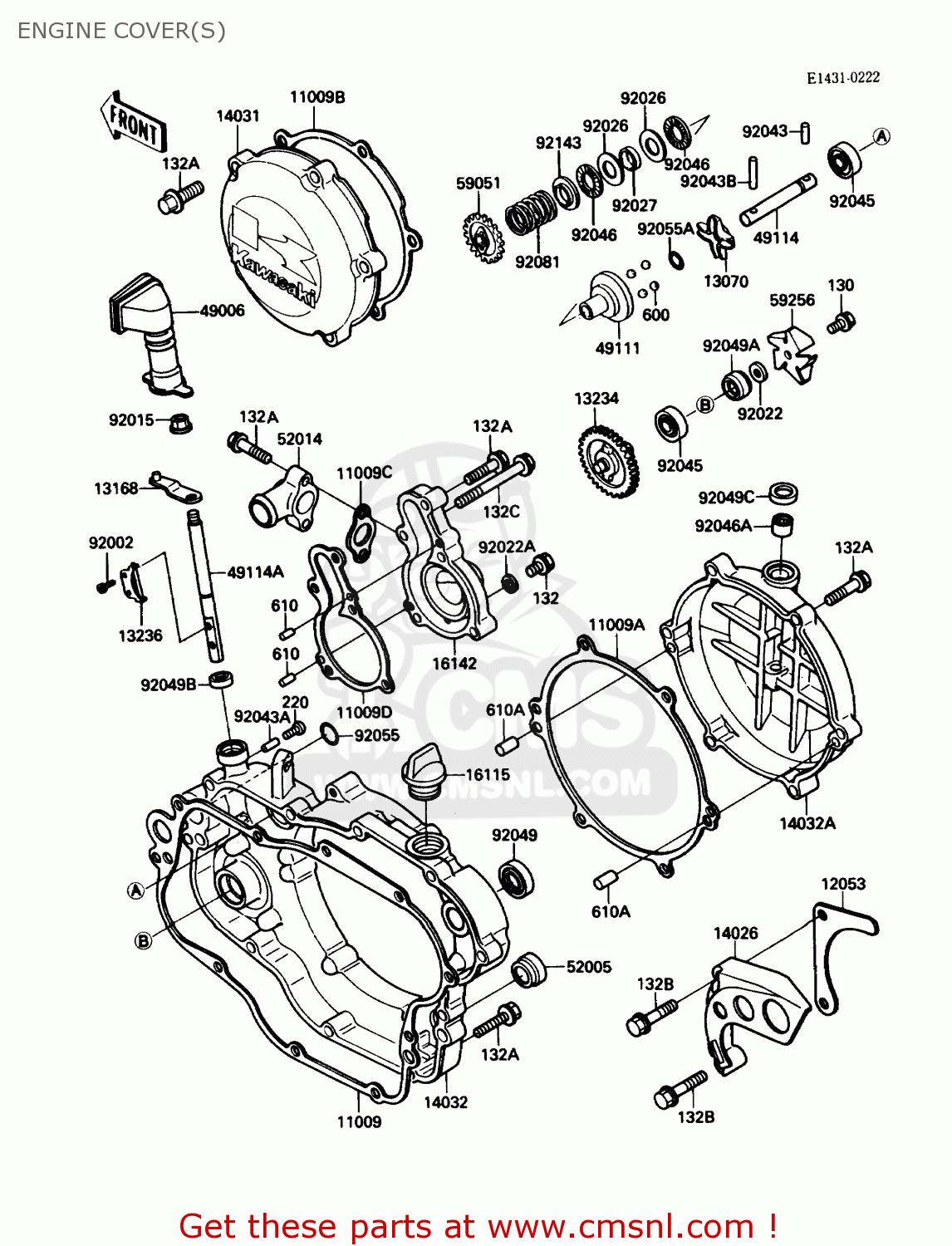 ENGINE COVER(S) KX125-F1 1988 USA CANADA