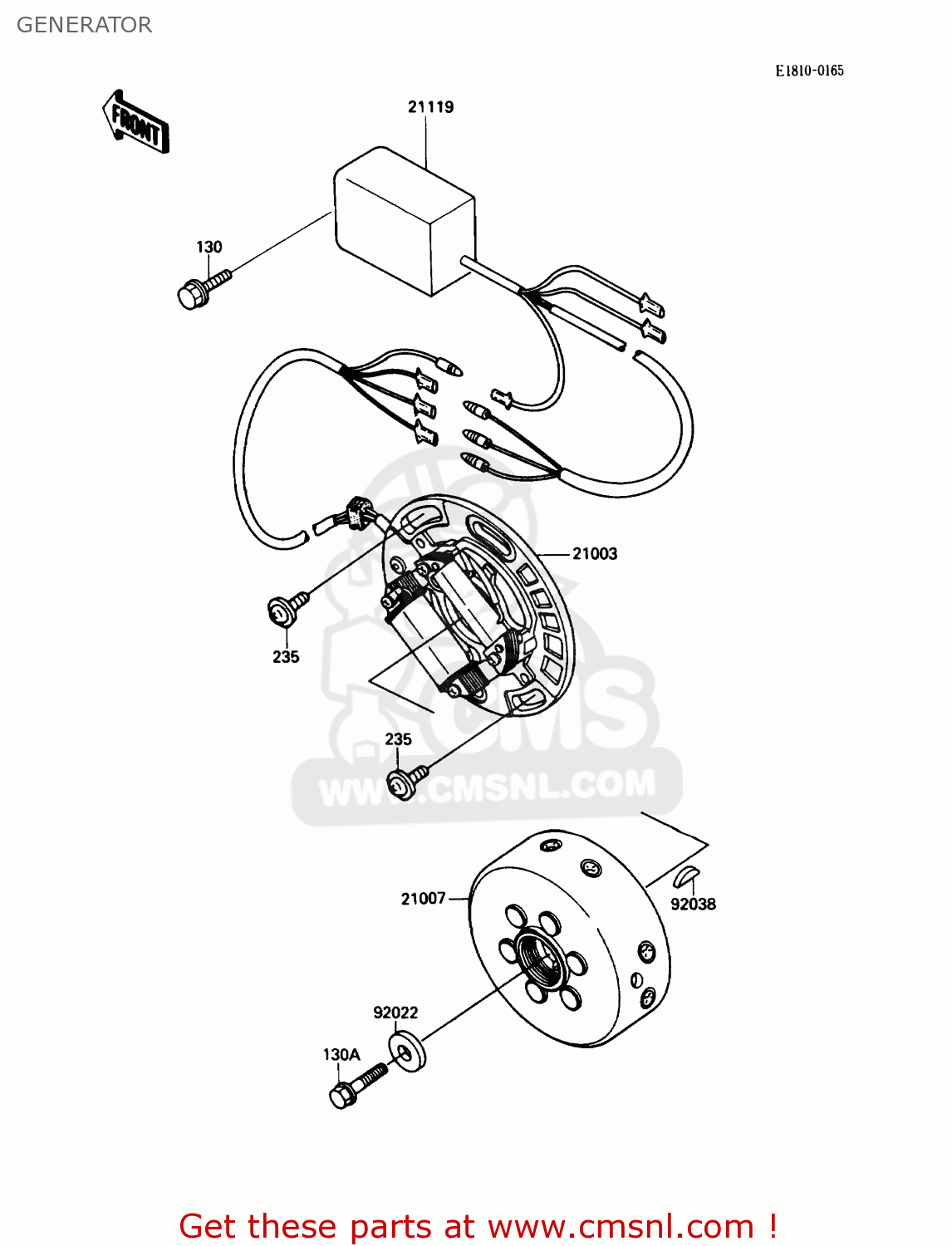 GENERATOR KX125-F1 1988 USA CANADA