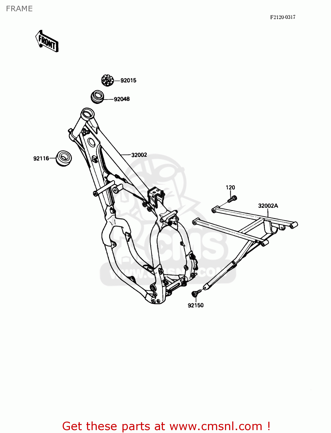 FRAME KX125-F1 1988 USA CANADA