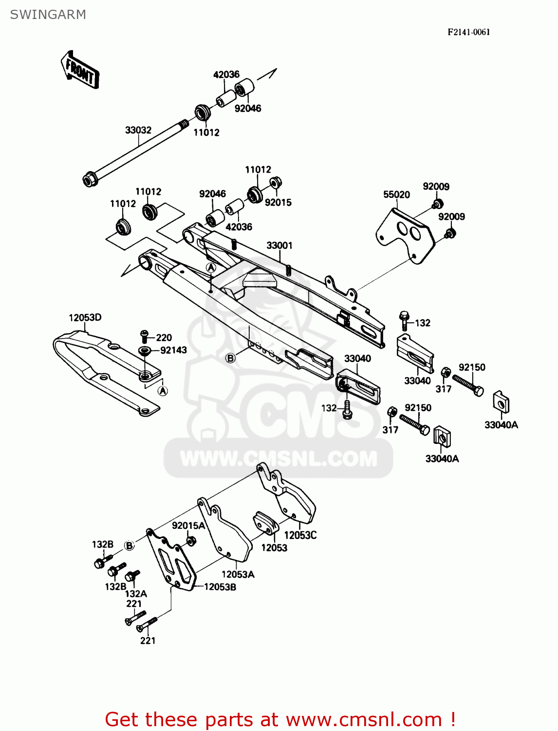 SWINGARM KX125-F1 1988 USA CANADA