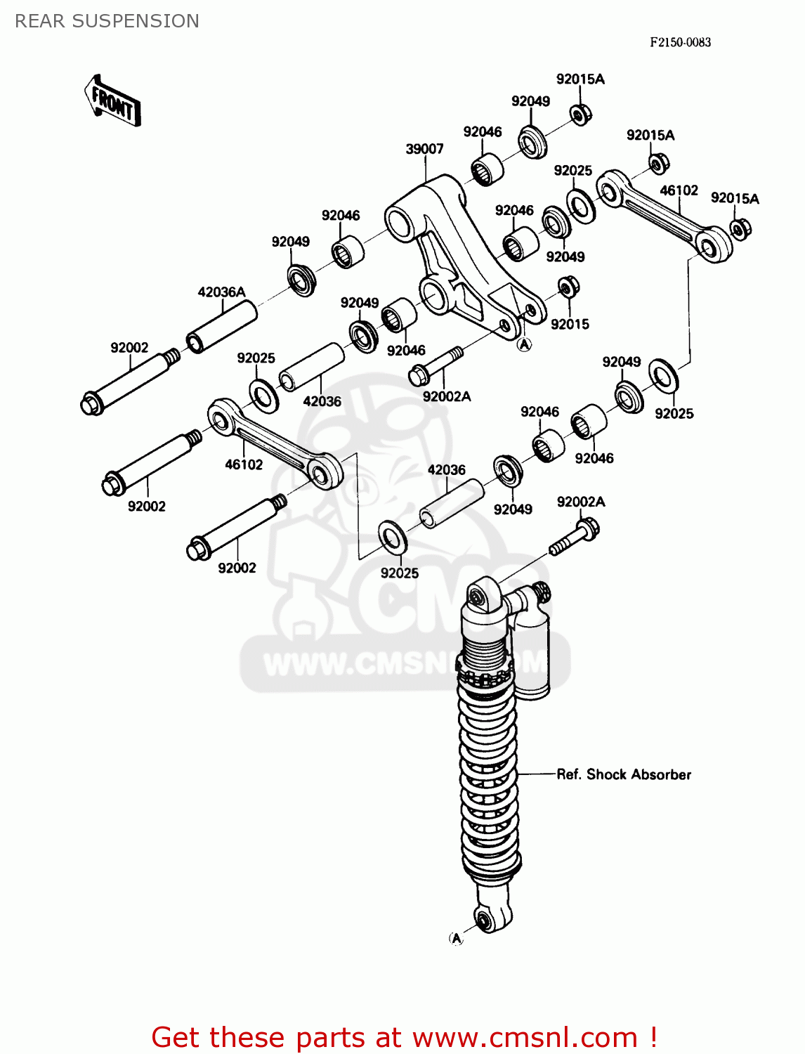 REAR SUSPENSION KX125-F1 1988 USA CANADA