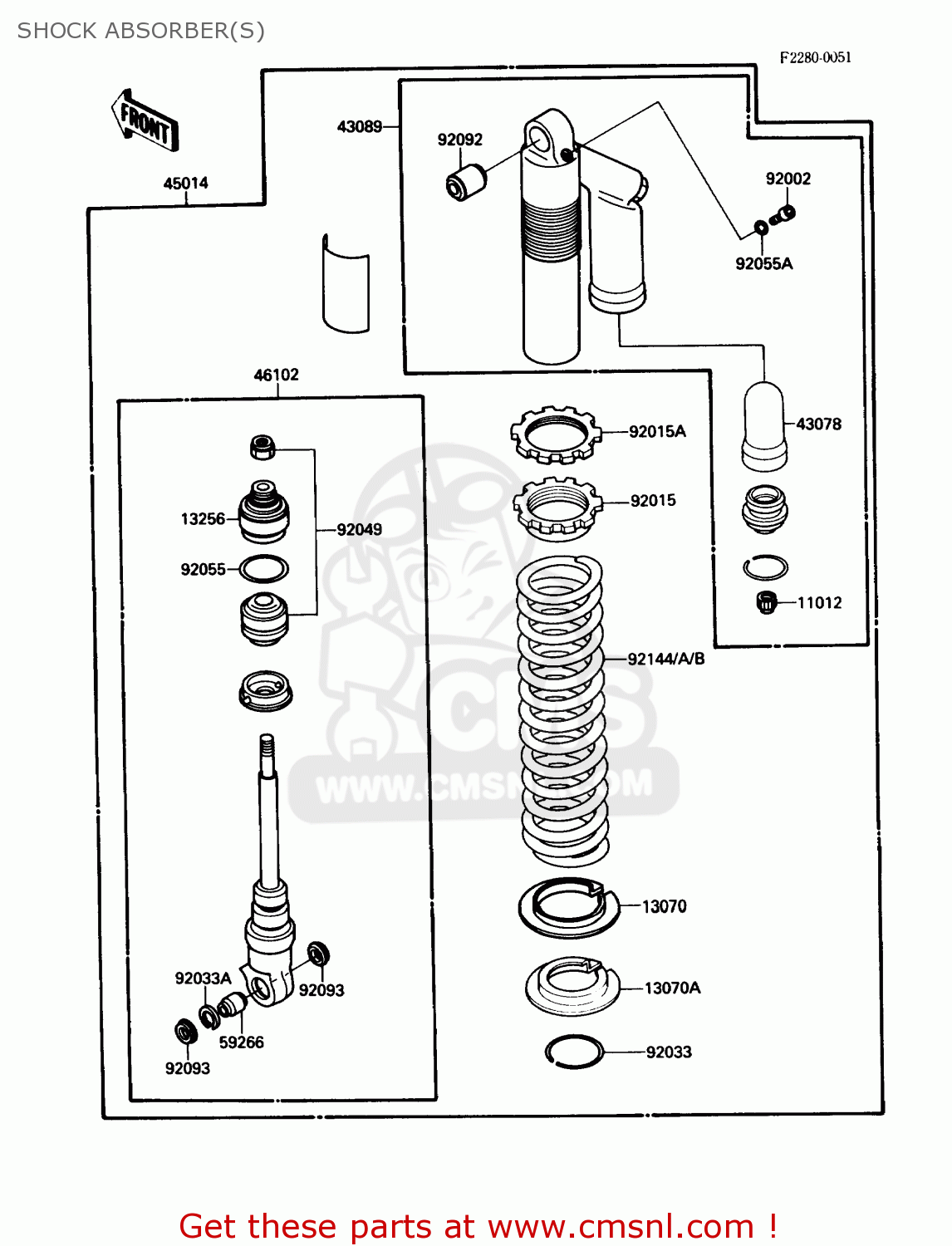 SHOCK ABSORBER(S) KX125-F1 1988 USA CANADA