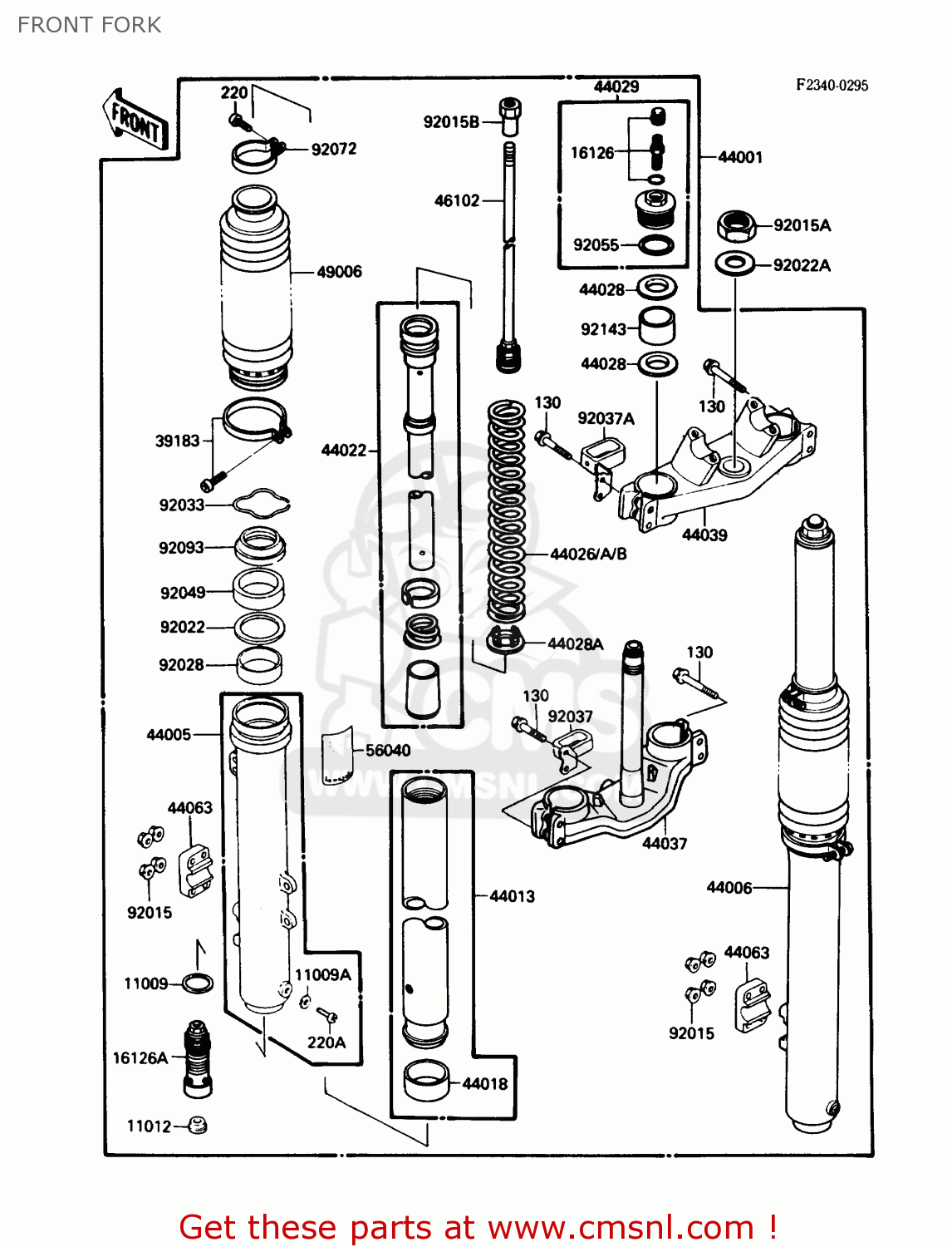 FRONT FORK KX125-F1 1988 USA CANADA