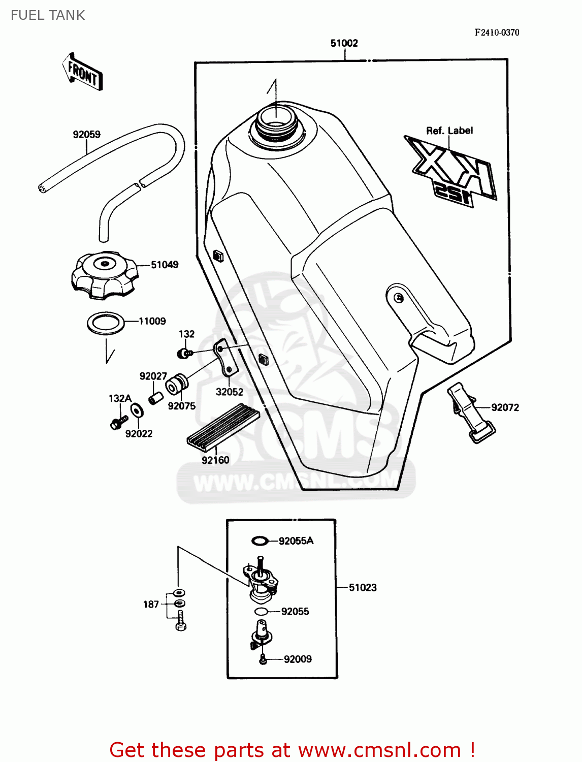 FUEL TANK KX125-F1 1988 USA CANADA