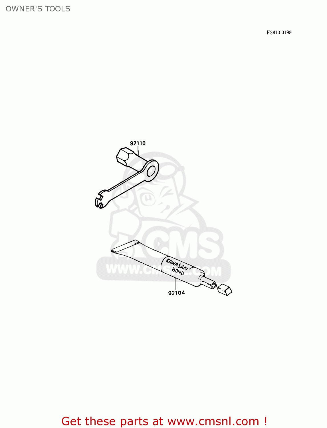OWNER'S TOOLS KX125-F1 1988 USA CANADA