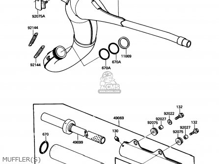 MUFFLER(S) - KX125-F1 1988 USA CANADA