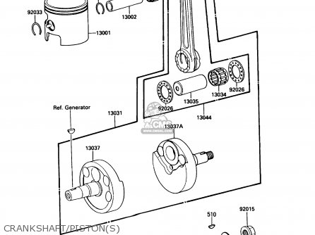 CRANKSHAFT/PISTON(S) - KX125-F1 1988 USA CANADA