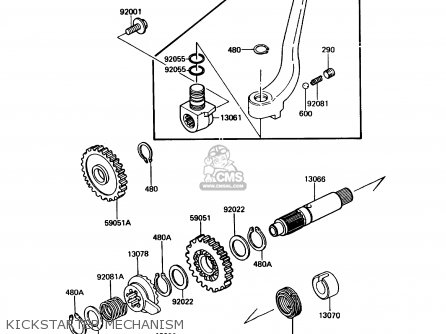 KICKSTARTER MECHANISM - KX125-F1 1988 USA CANADA