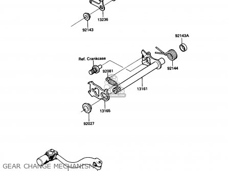GEAR CHANGE MECHANISM - KX125-F1 1988 USA CANADA