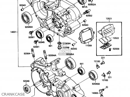 CRANKCASE - KX125-F1 1988 USA CANADA
