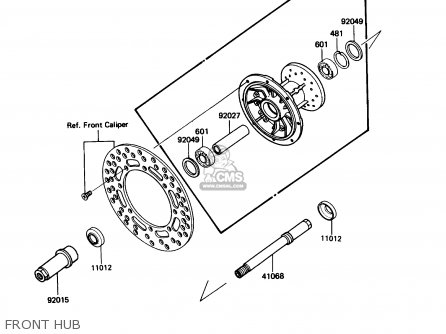 FRONT HUB - KX125-F1 1988 USA CANADA