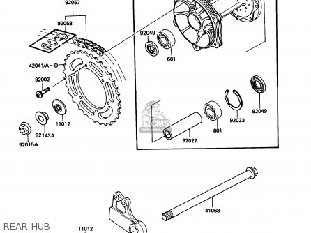 REAR HUB - KX125-F1 1988 USA CANADA