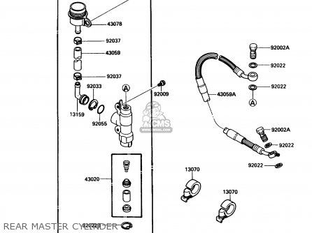 REAR MASTER CYLINDER - KX125-F1 1988 USA CANADA