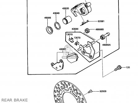 REAR BRAKE - KX125-F1 1988 USA CANADA