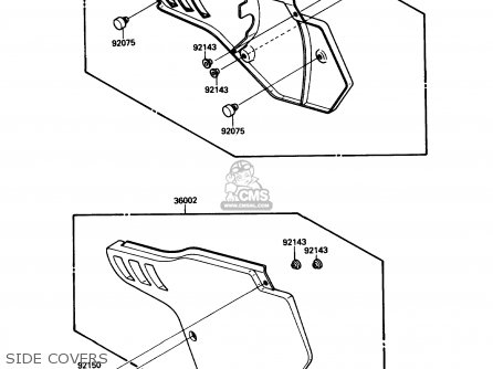 SIDE COVERS - KX125-F1 1988 USA CANADA