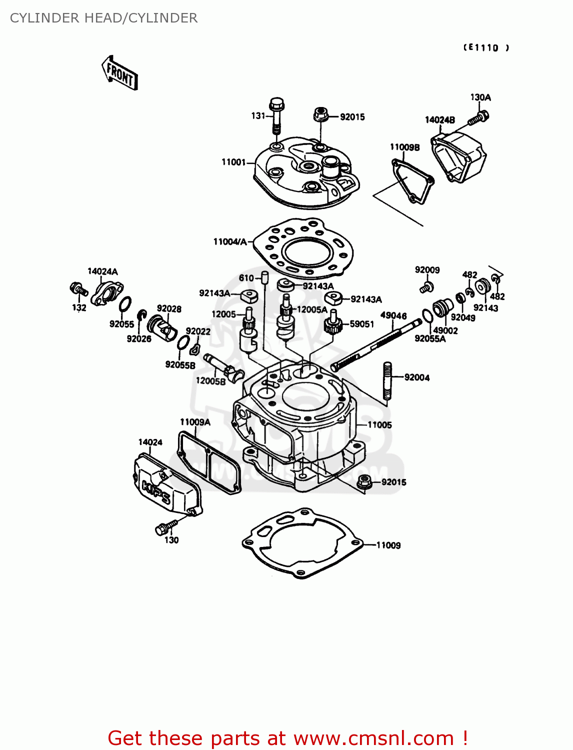 CYLINDER HEAD/CYLINDER KX125-G1 1989 EUROPE UK AL