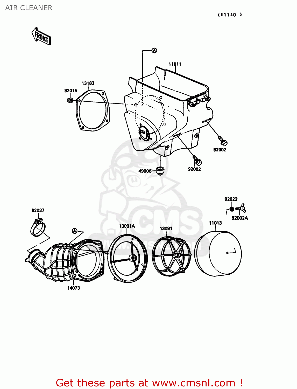 AIR CLEANER KX125-G1 1989 EUROPE UK AL