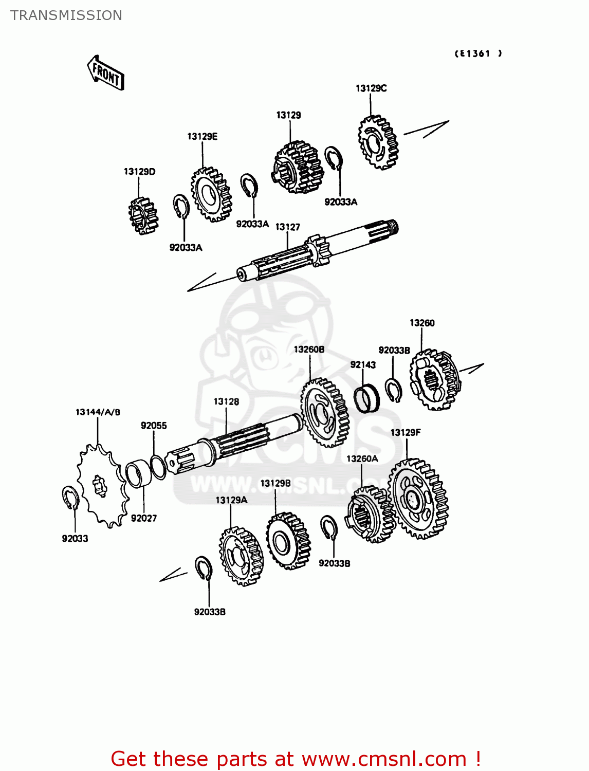 TRANSMISSION KX125-G1 1989 EUROPE UK AL