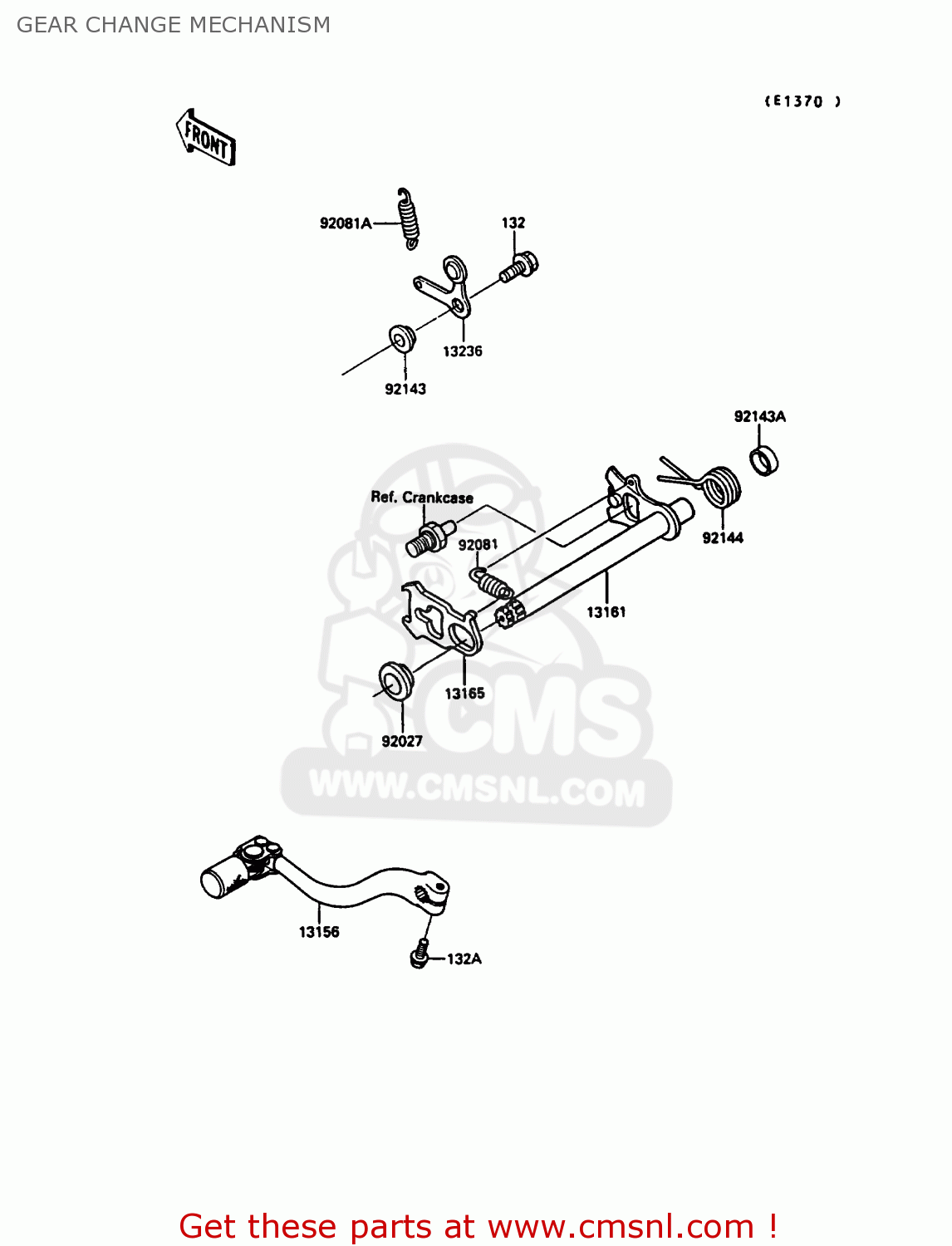 GEAR CHANGE MECHANISM KX125-G1 1989 EUROPE UK AL