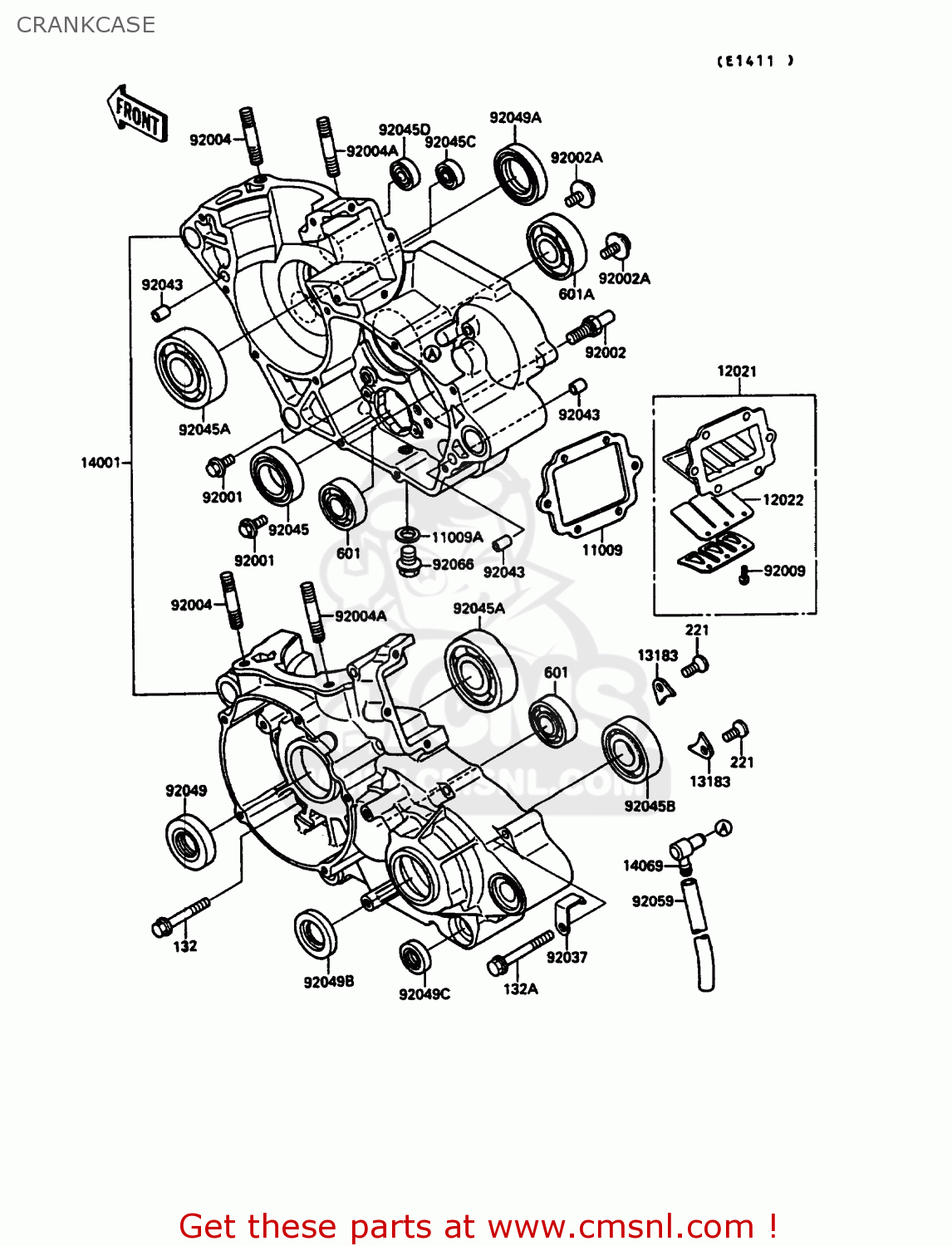 CRANKCASE KX125-G1 1989 EUROPE UK AL