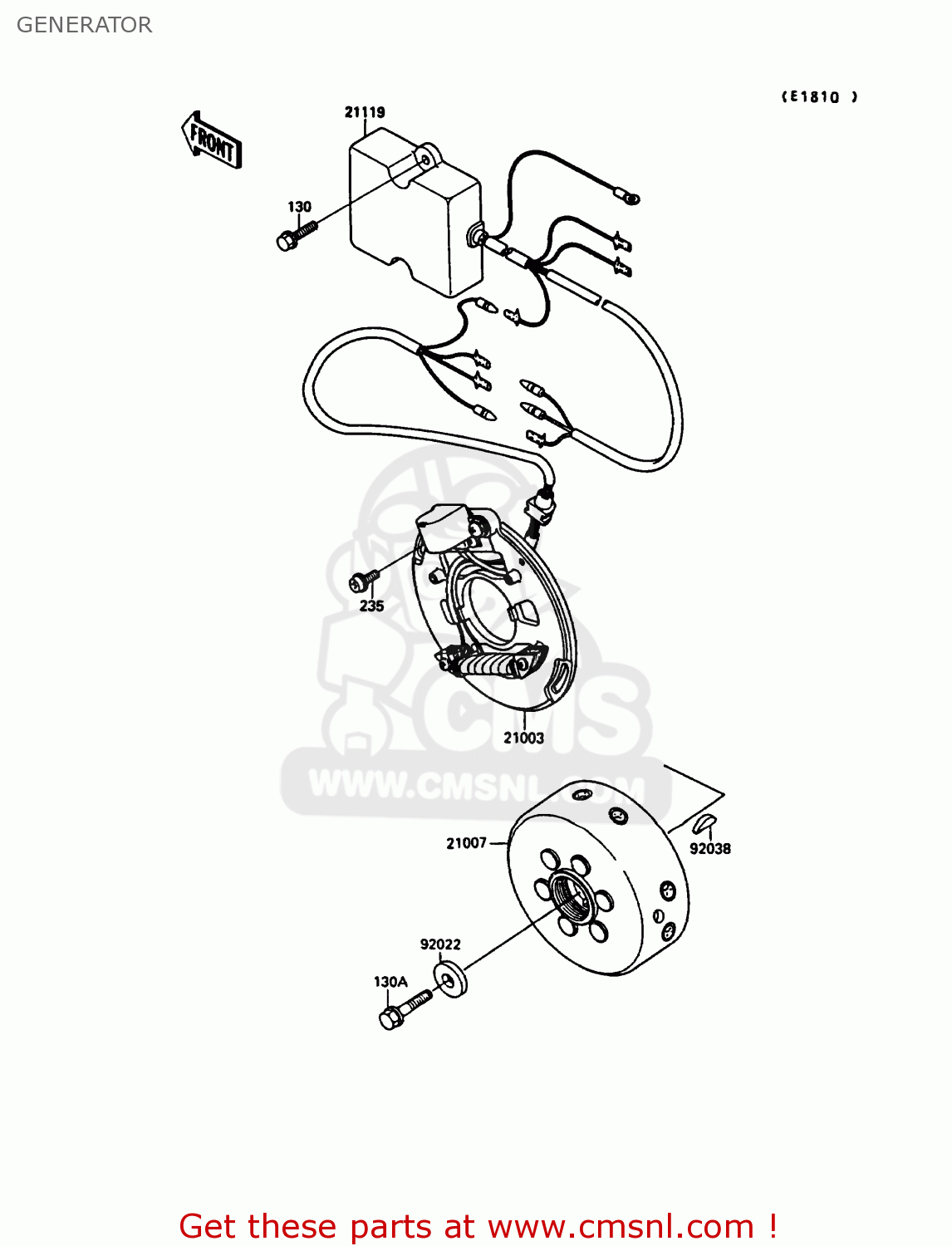 GENERATOR KX125-G1 1989 EUROPE UK AL