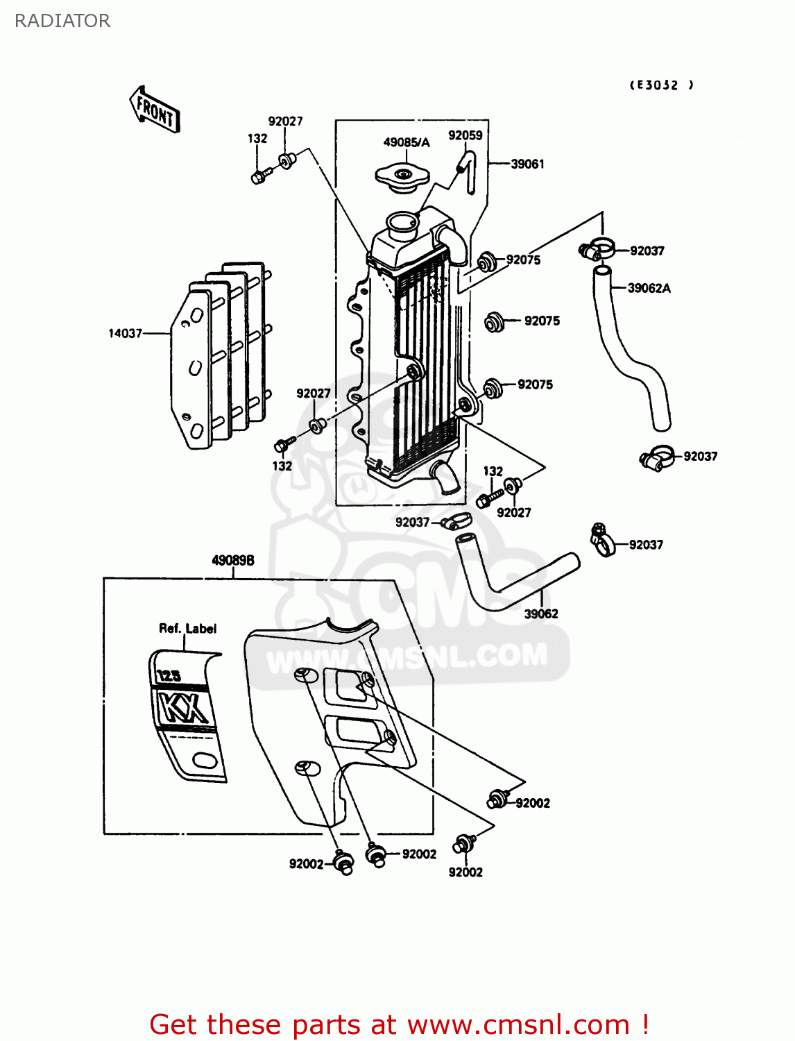 RADIATOR KX125-G1 1989 EUROPE UK AL