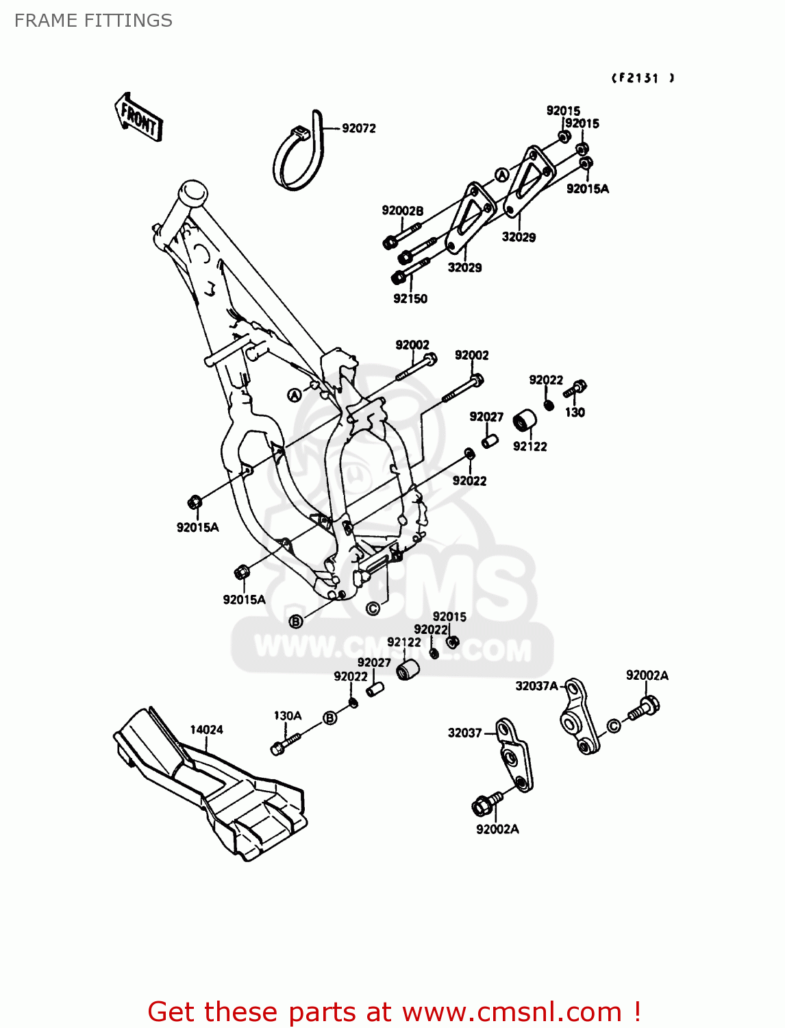 FRAME FITTINGS KX125-G1 1989 EUROPE UK AL