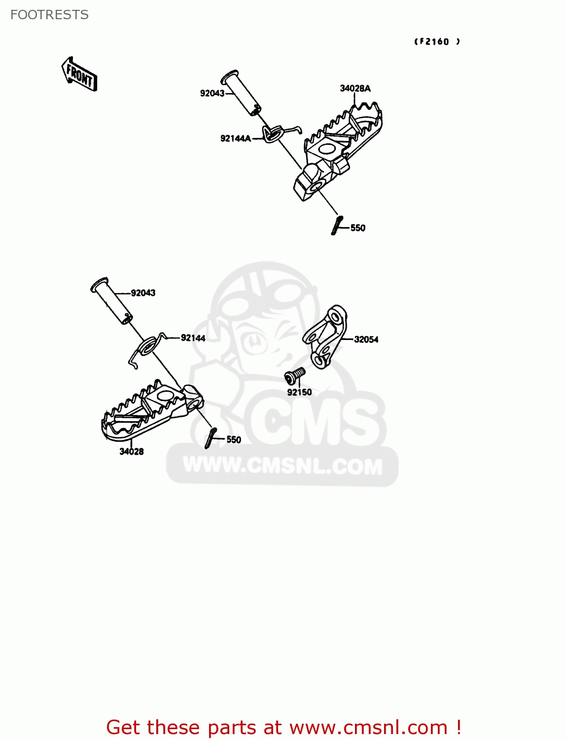 FOOTRESTS KX125-G1 1989 EUROPE UK AL