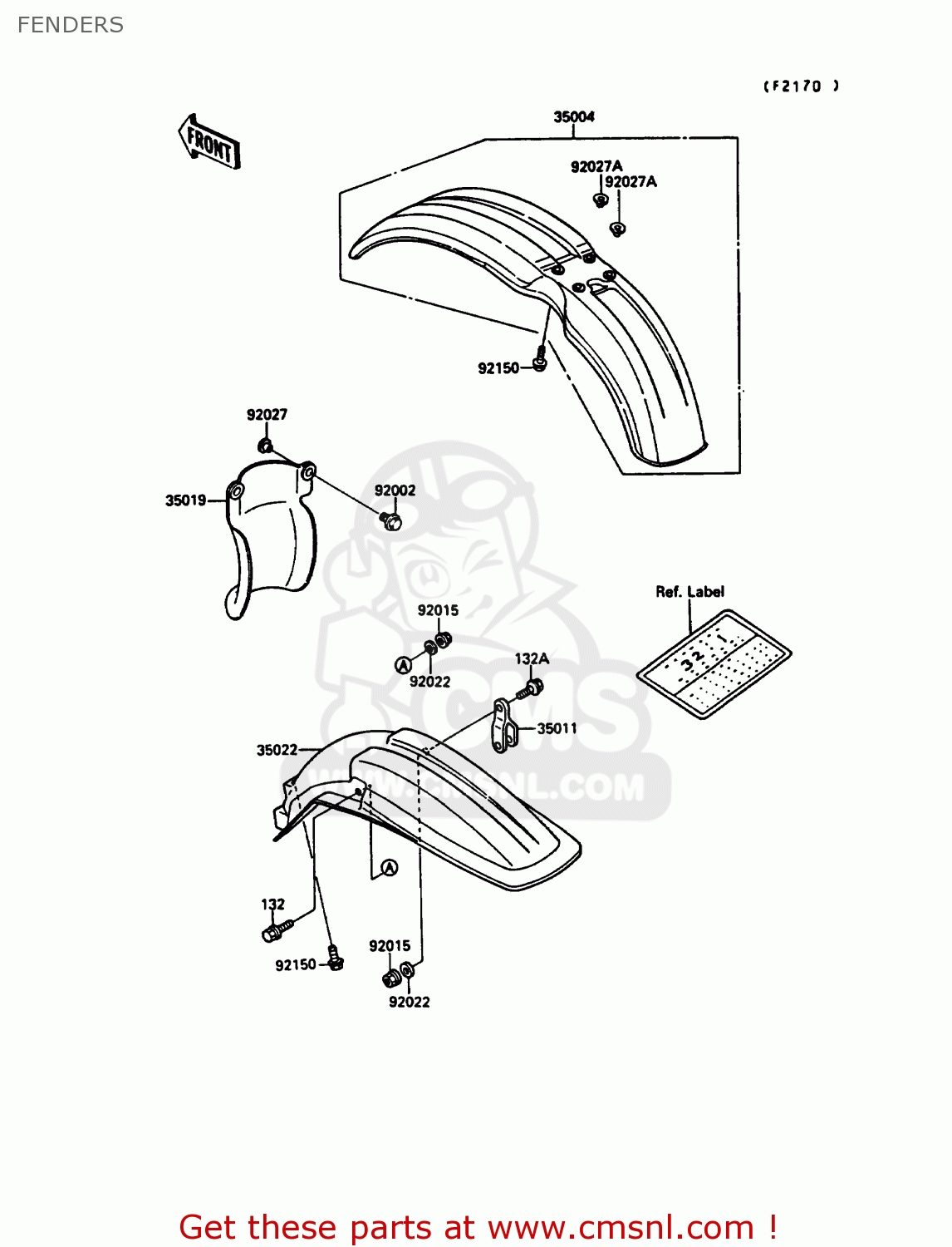 FENDERS KX125-G1 1989 EUROPE UK AL