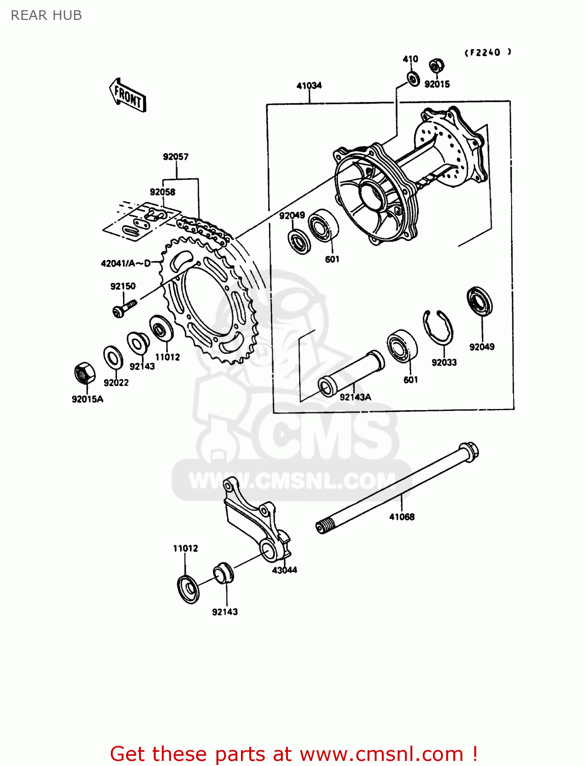 REAR HUB KX125-G1 1989 EUROPE UK AL