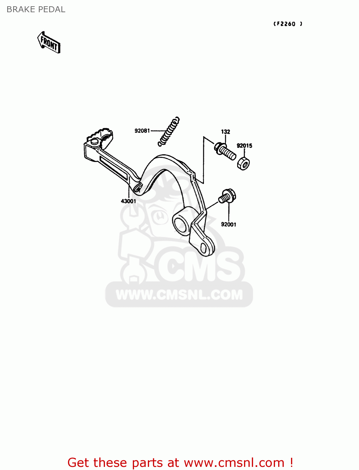 BRAKE PEDAL KX125-G1 1989 EUROPE UK AL
