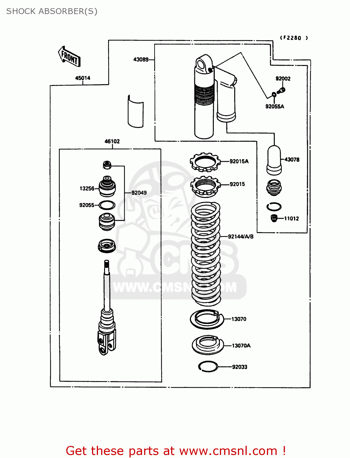 SHOCK ABSORBER(S) KX125-G1 1989 EUROPE UK AL