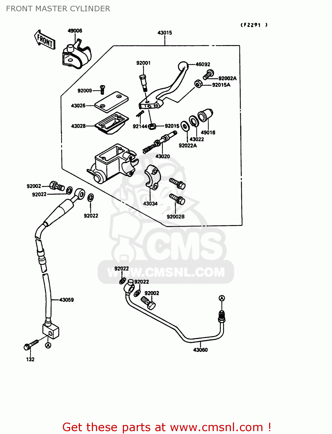 FRONT MASTER CYLINDER KX125-G1 1989 EUROPE UK AL