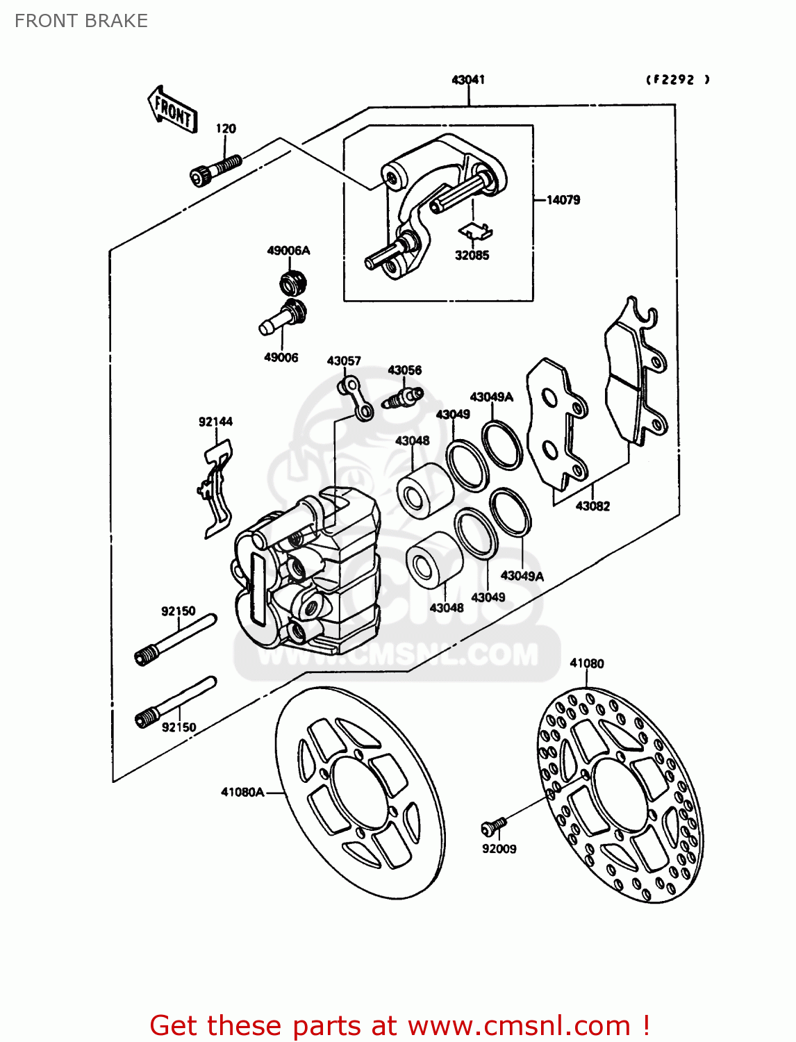 FRONT BRAKE KX125-G1 1989 EUROPE UK AL