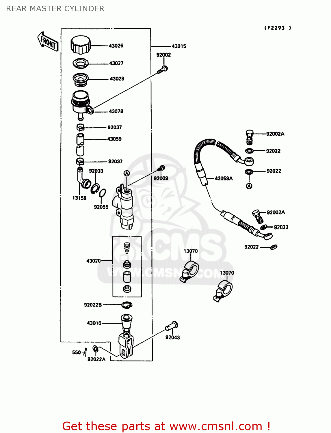 REAR MASTER CYLINDER KX125-G1 1989 EUROPE UK AL