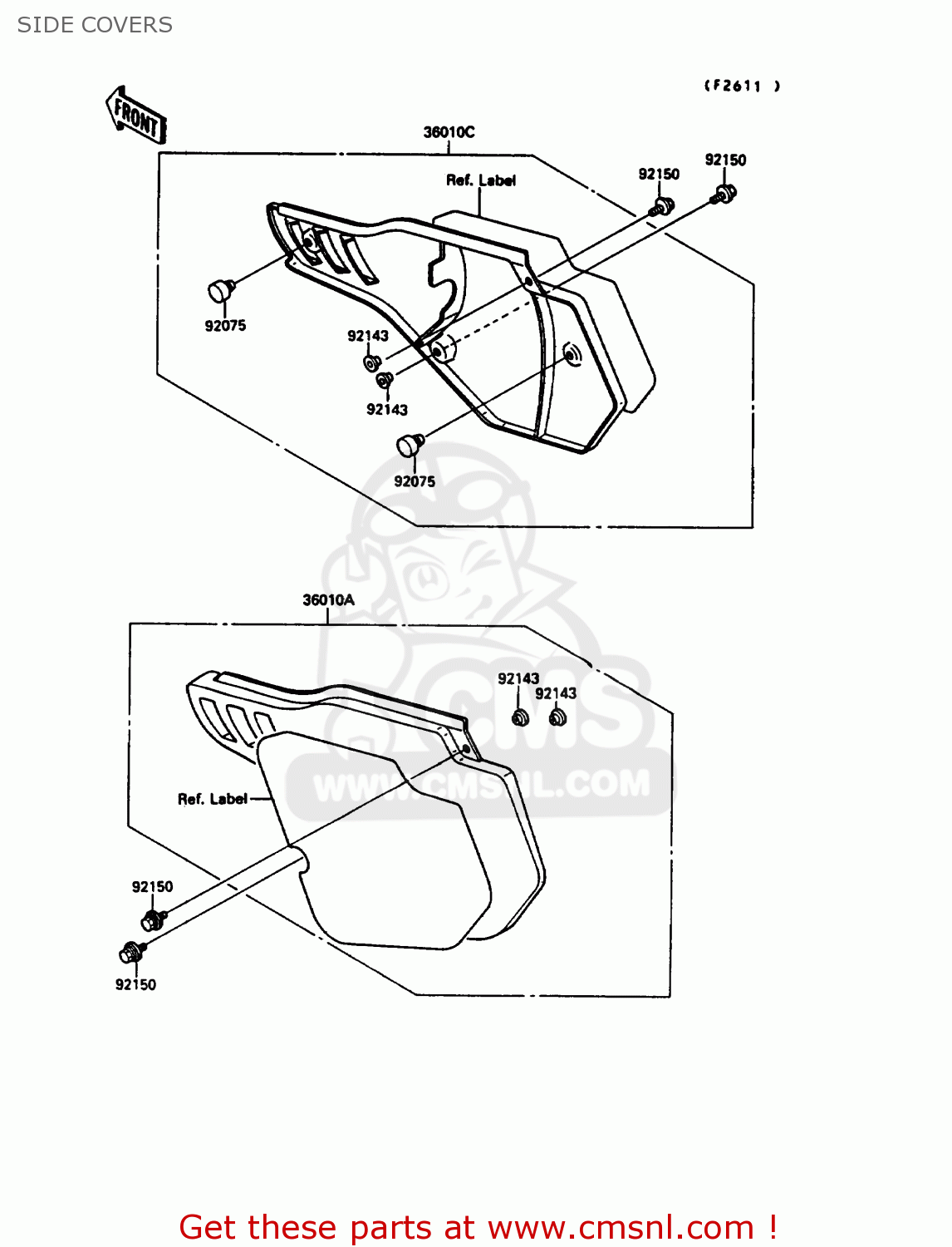 SIDE COVERS KX125-G1 1989 EUROPE UK AL