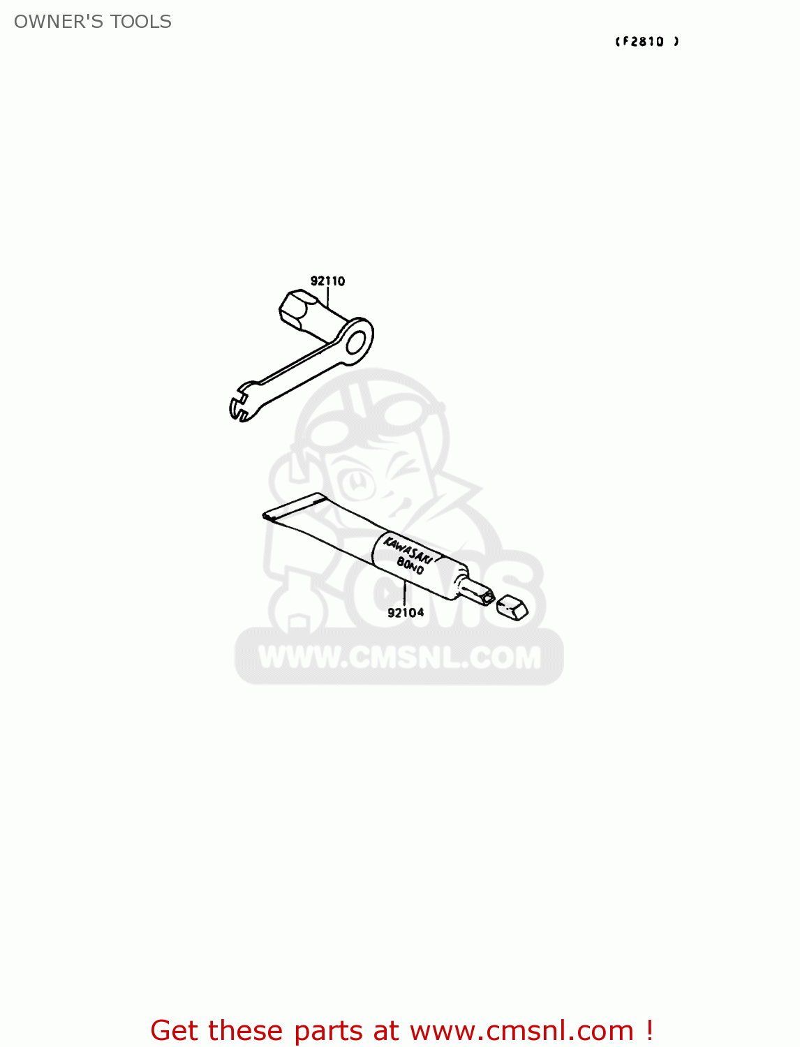 OWNER'S TOOLS KX125-G1 1989 EUROPE UK AL