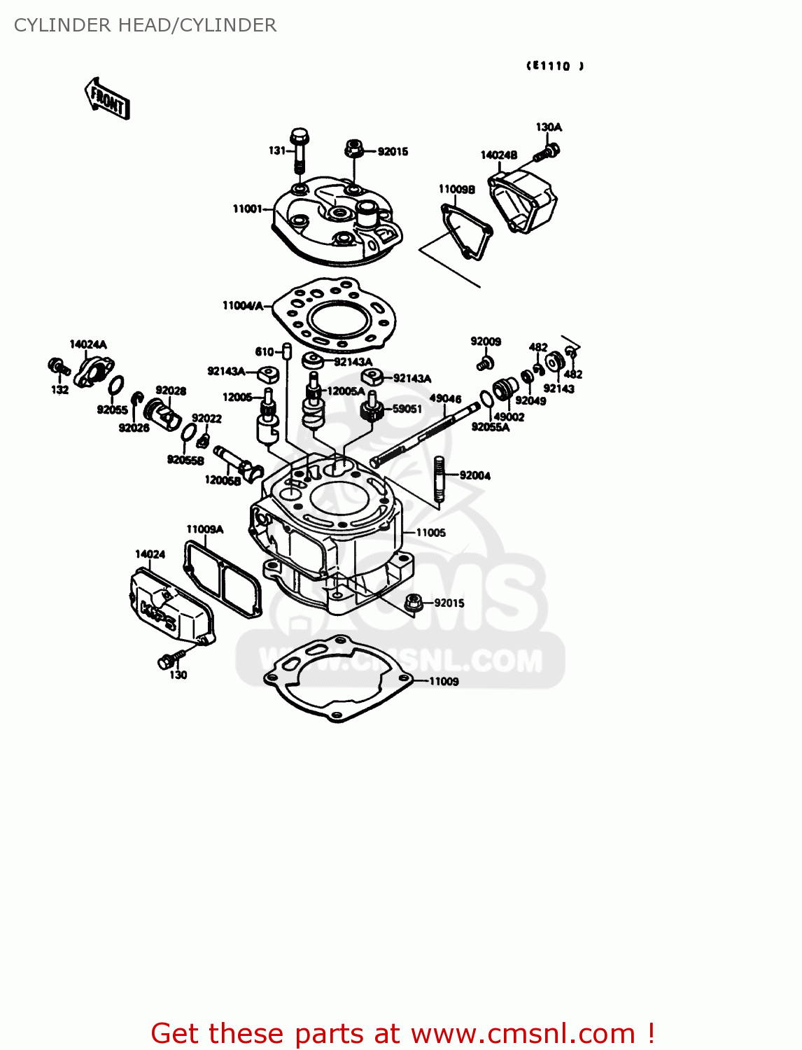 CYLINDER HEAD/CYLINDER KX125-G1 1989 USA CANADA