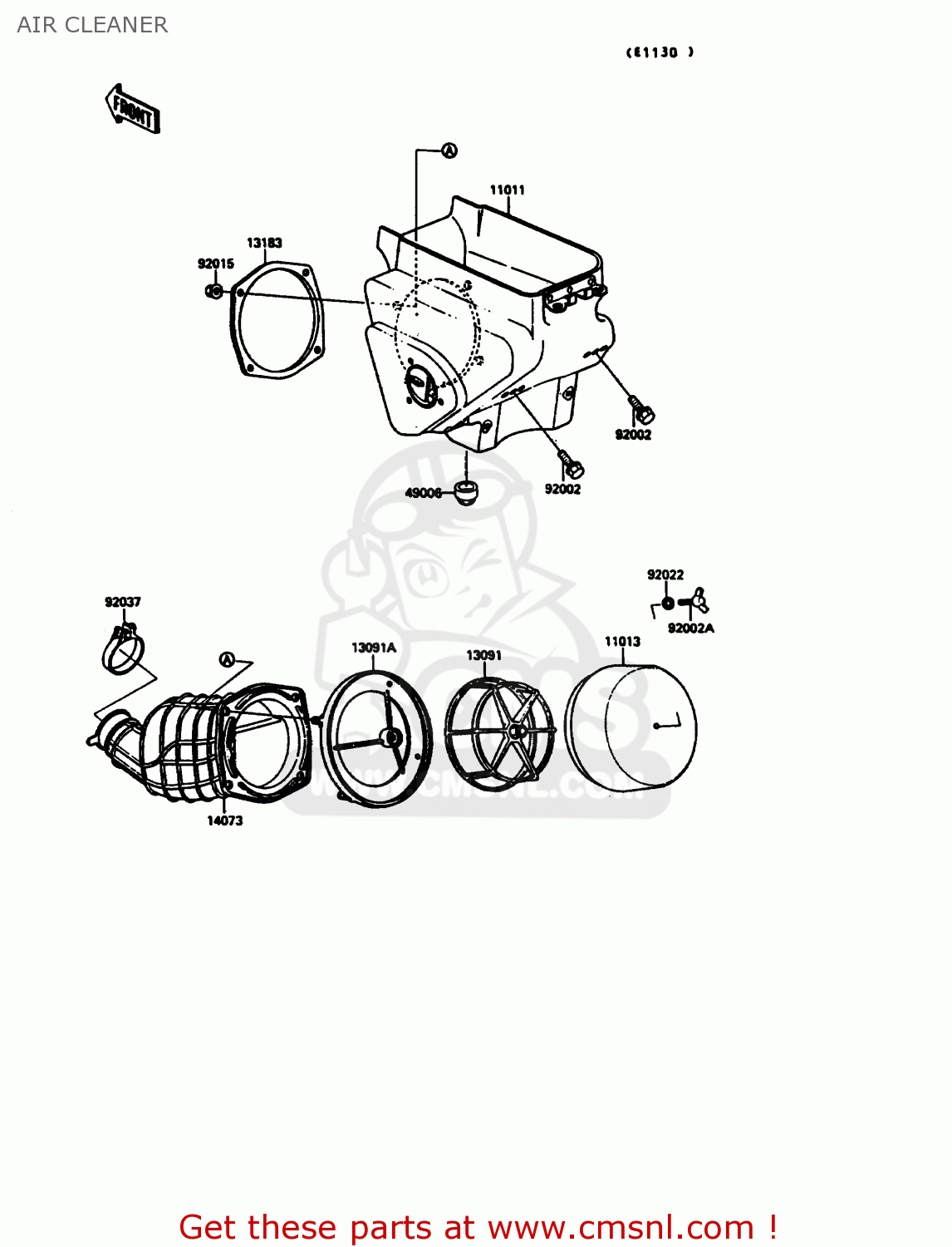 AIR CLEANER KX125-G1 1989 USA CANADA