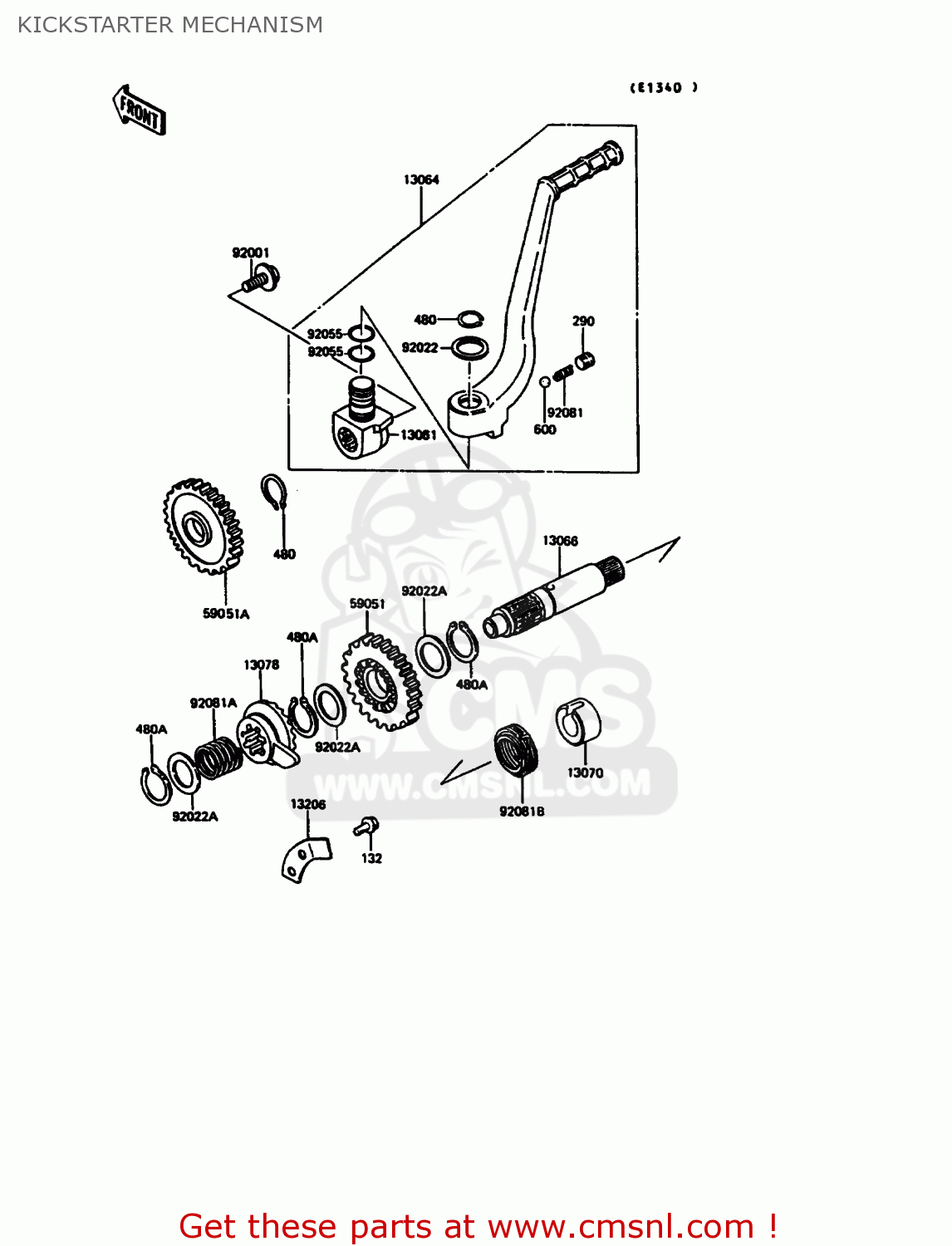 KICKSTARTER MECHANISM KX125-G1 1989 USA CANADA