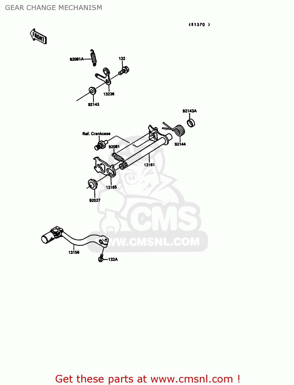 GEAR CHANGE MECHANISM KX125-G1 1989 USA CANADA